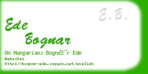 ede bognar business card